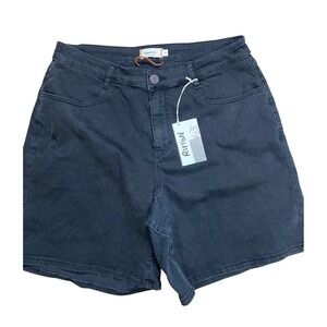 RIPTON & CO Black Denim Jean Shorts High Rise Distressed Style Size 31